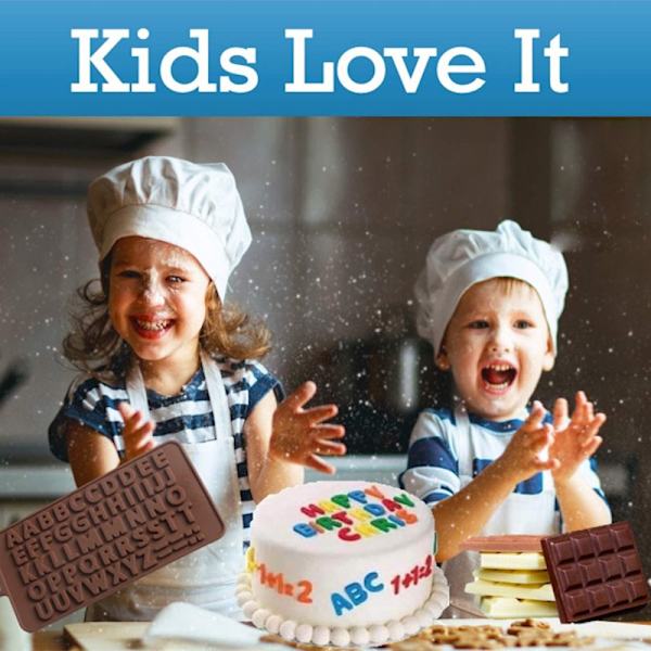 Silikonebogstavform og tal chokoladeforme med Happy Birthday kagedekorationssymboler 2stk