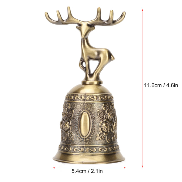 Deer Shape Hand Bell Vintage Plating Process Rustproof Polished Finish Metal Hand Bell for Dining Table