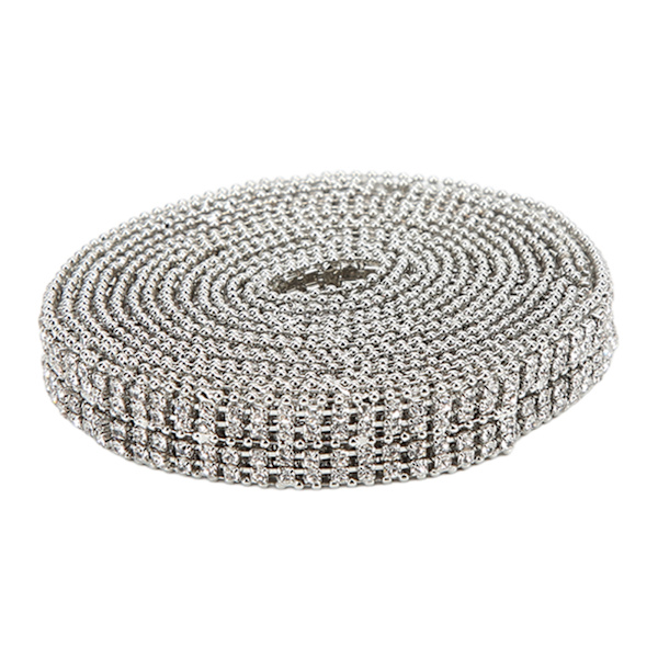 Rhinestone-kjede 2 meter lang Premium Material Robust Holdbar Iøynefallende Bred applikasjon Rhinestone Trim
