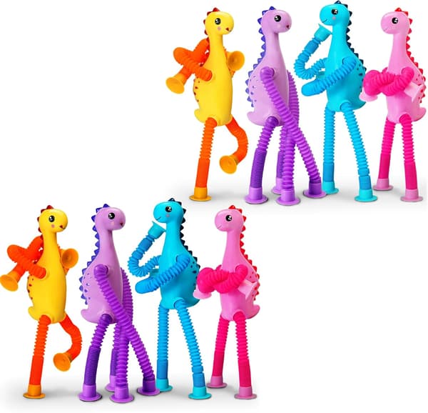 8 stk dinosaur sensoriske leker, barns sugerør fidget leker, gutter og jenter, fly, biler, viktig reiseleke for bilturer, beroligende eight