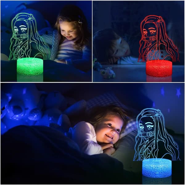 3D Nattlys Kamado Nezuko Demon Slayer Merch Bordlampe A