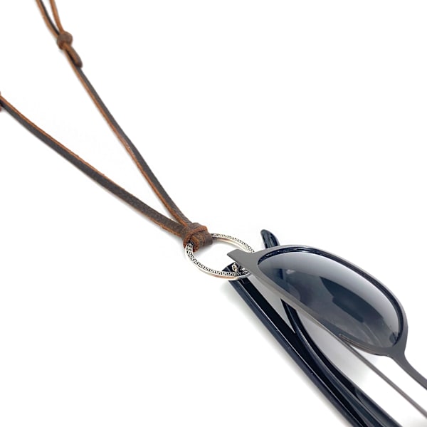 2PCS Glasögon Halsband Solglasögon Hållare Hängande Ring Läder