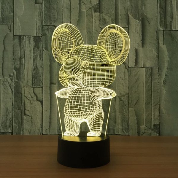 3D Koala Natlampe Dyrelampe Touch Switch Bord Skrivebord Opt
