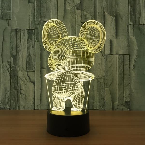 3D Koala Nattlampa Djurlampa Touch Switch Bord Skrivbord Opt