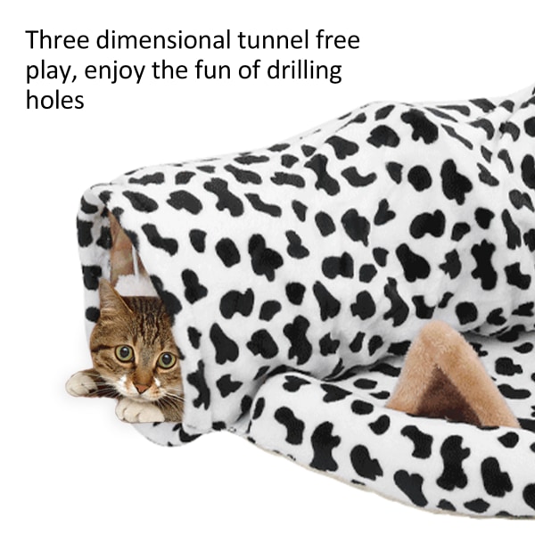 Kattetunnelseng Sammenleggbart kattelekerør med skrapeball og matte for kattevalp