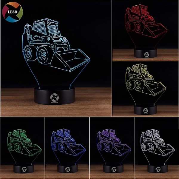 3D Optisk Illusions Natlampe - 7 LED Farveskiftende Lampe