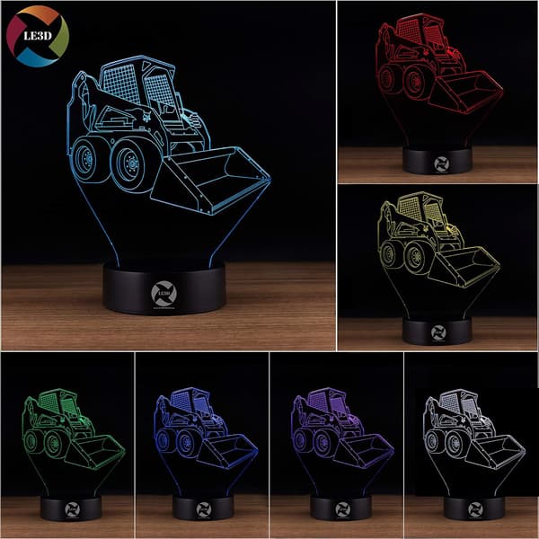 3D Optisk Illusjon Nattlys - 7 LED Fargeskiftende Lampe