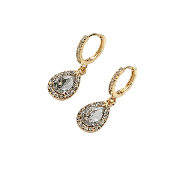 Rhinestone Teardrop Örhängen med Cubic Zirconia G