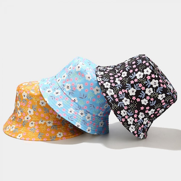 Unisex Bucket Hat Dubbelsidig Bärbar Fiskemössa Vändbar Yellow