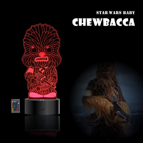 3D Illusjon Star Wars Nattlys, 4 Mønstre med Tidsfunksjon