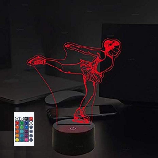 3D LED Konståkning Nattlampa Drivs Fjärrkontroll Tou