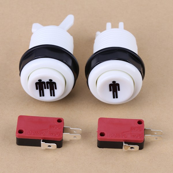 Lång startknapp DIY-kit 1p   2P spelarknapp för arkadspel