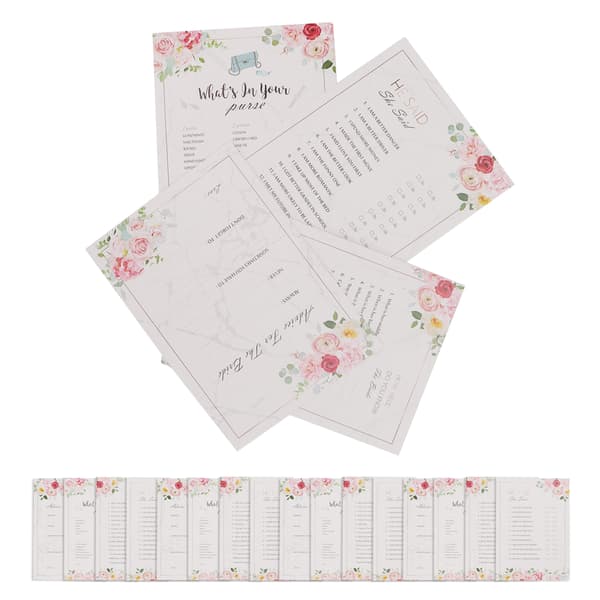 Bröllopsduschspel 20PCS Modern Font Bröllopsduschspel Elegant Blommig Miljövänlig Bärbar Han Sa Hon Sa