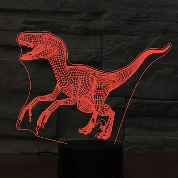 Raptor Abstrakt 3D LED Optisk Illusions Natlampe 7 Farver