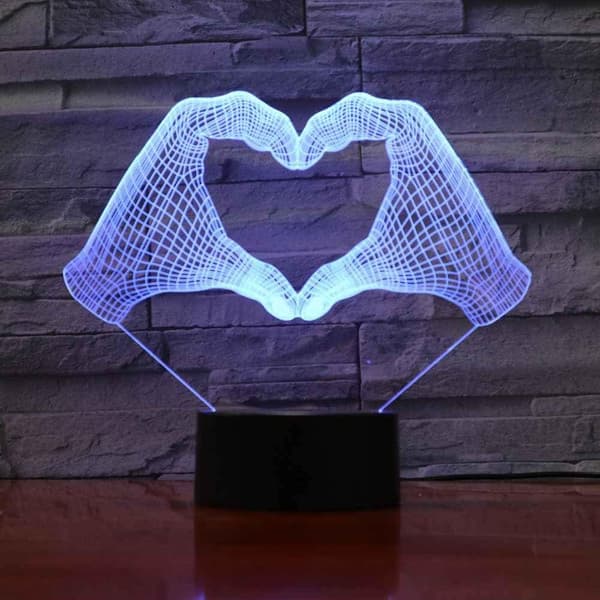 Kærlighedsgestus Natlampe, Fødselsdagsgave til Piger 3D Illusio