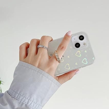 Kompatibel med iPhone 13-deksel, Klar Glitter Bling Laser S