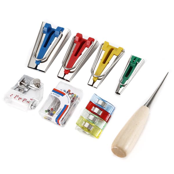 DIY syning quiltebinding værktøjssæt stof skråbånd maker mappe kit (A)