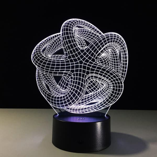Kunstnerisk Abstraktion Moderne 3D USB Natlampe Farverig Colo