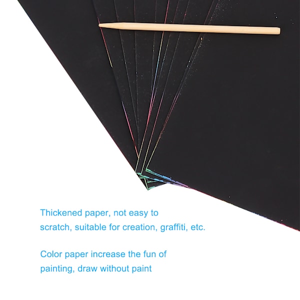 10 st DIY giftfria Scratch Art Paper Färgläggning Kort Skrapning Ritning Barn Leksak(8vo)