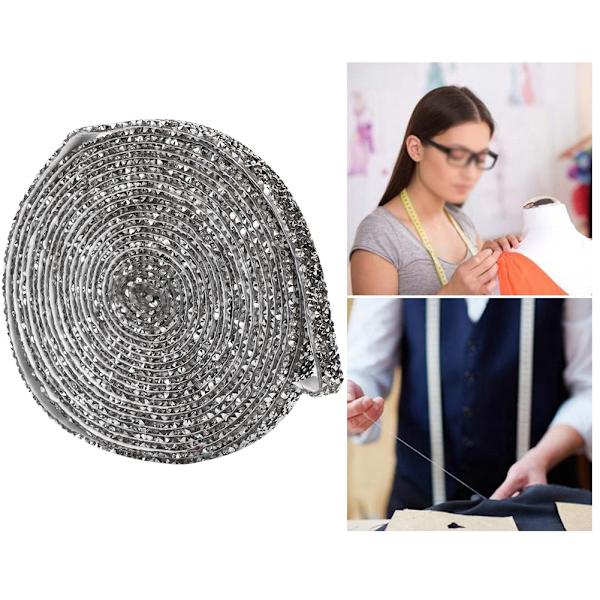 1,5 cm Rhinestone-band 5 meter Kläder Applikation Telefon Dekoration Tillbehör (Silver)