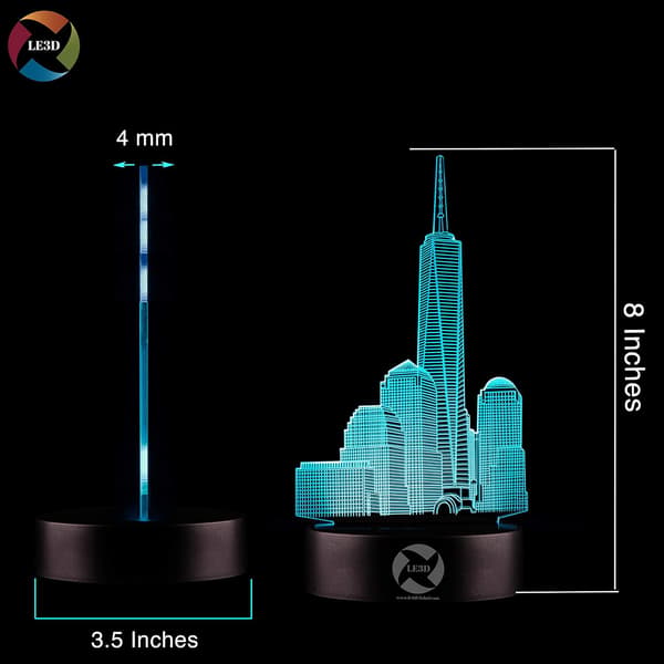 3D Optisk Illusions Natlampe - 7 LED Farveskiftende Lampe