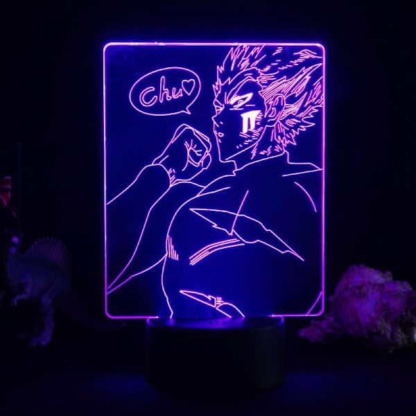 Jujutsu Kaisen Gojo 3D Illusions nattlampe med smart berøring, RGB-effekt, USB-kabeldrevet, kreativ japansk anime 3D-lampe - Ideell gave