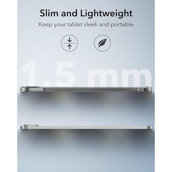 iPad Pro 11 tuuman suojakotelo M4 (2024), ohut ja kevyt, suojaa iskuilta ja pudotuksilta, ei kellastu, kova takaosa, tukee Pencil Pro -kynää Clear Black Pro 11 2024