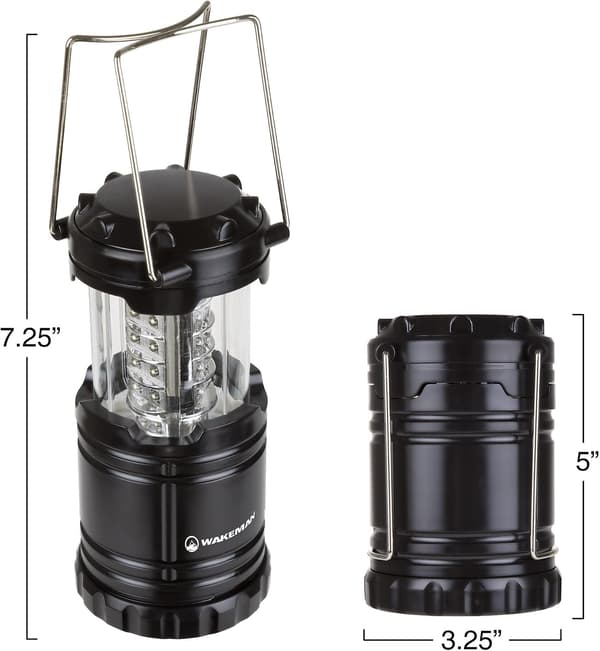 LED-lanterne, sammenleggbar og bærbar LED utendørs campinglampe