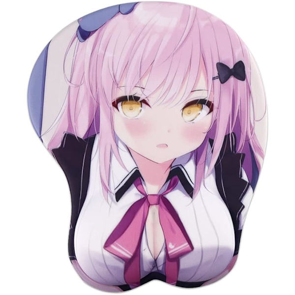 3D Anime Vacker Tjej Skönhet Handledsstöd Musmatta - Cartoon Halkskyddad Gaming Musmatta, Silikon Anime Söt Tjej Musmatta för Dator, Laptop-Pi