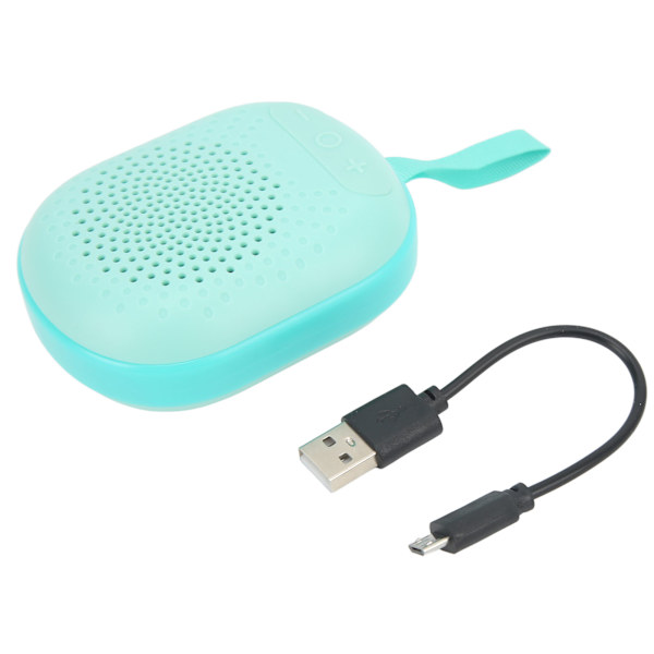 Bærbar trådløs høyttaler 2 tilkoblingsmetoder IPX4 vanntett RGB liten trådløs høyttaler med snor for campingreise Cyan