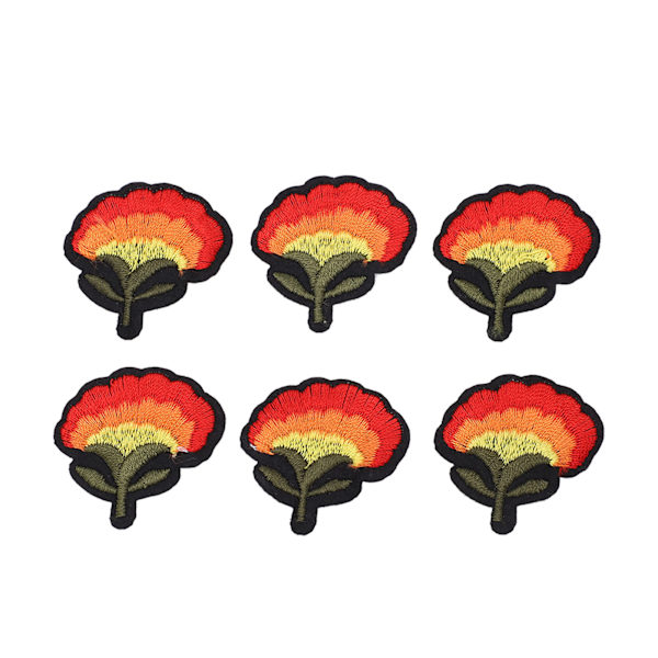 6 stk. Blomster Patch Bomuld DIY Håndværk Vifteformede Blomster Stryge På Patches til Tøj Kjole Hat Jeans DIY Tilbehør
