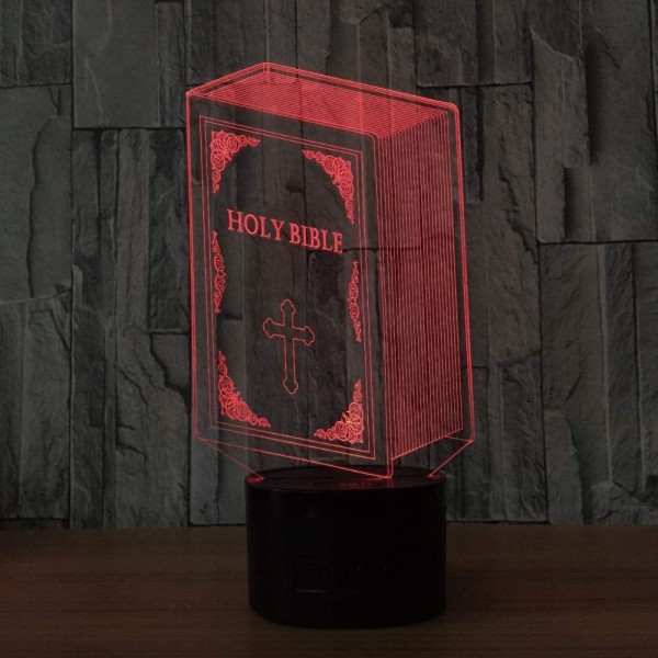 Nattlys Bibel Led Nattlys Led USB 3D Lysarmaturer Bordlampe Barneskrivebordlamper