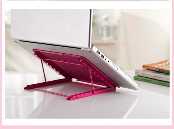 Mesh Ventileret Justerbar Laptop Stativ Multifunktionel Foldbar Flad iPad Stativ, Grå
