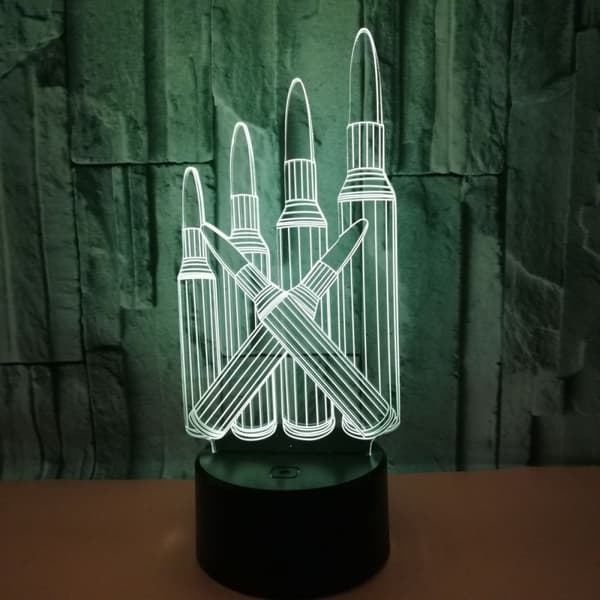 Farvepen Natlampe, 3D Illusionslampe, 7 Farver Skiftende
