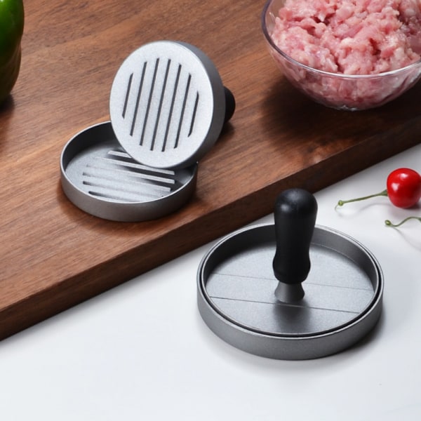Burgerpress - Perfekt formad hamburgermaskin - Aluminium press (stor storlek)