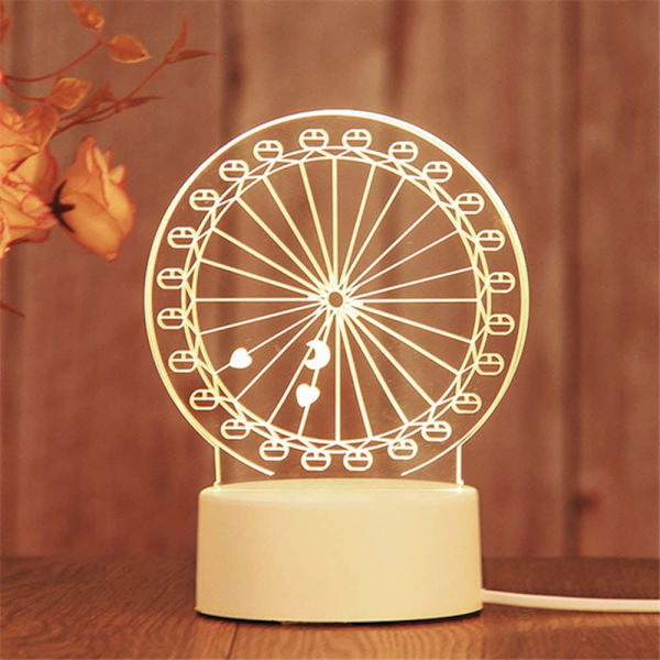 3D Lite Nattlampe, Plug-in LED-belysning for Barnerom