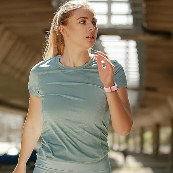 Sport Nylon Loop Armband Kompatibel med Apple Watch Armband 44/45/46/49mm, för Kvinnor Män，för IWatch Serie SE 9/8/7/6/5 Pink