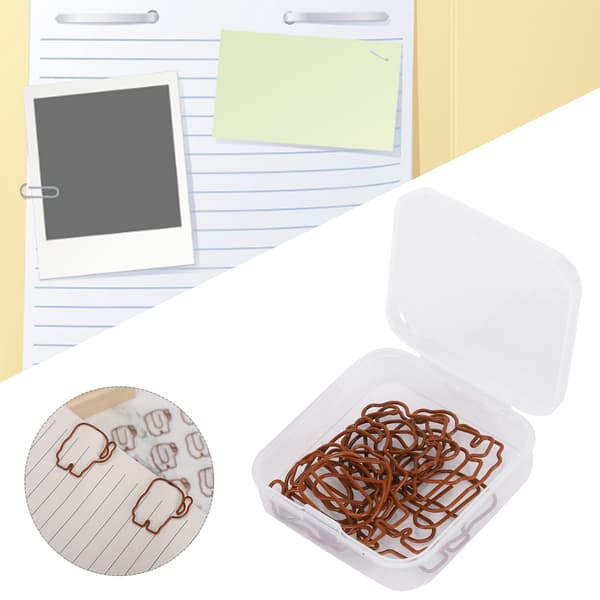 12 st Mini Pappersklämma Elefantform Bokmärke Kontorsmaterial för Skola Kontor Present