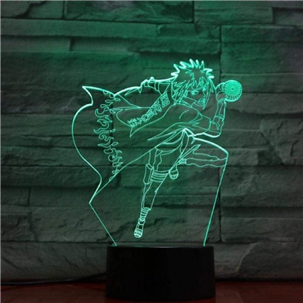 Naruto Kakashi Uchiha Sasuke 3D Illusjon Nattlys Lampe Sm