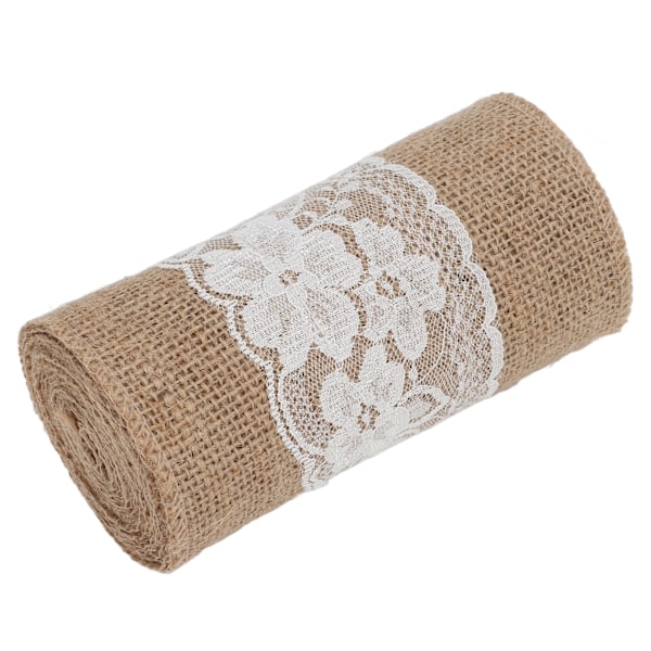 Jutesnöre 15x220cm Utsökt Vacker Jutevävsrulle för DIY Sömnad Broderi Festdekorationer