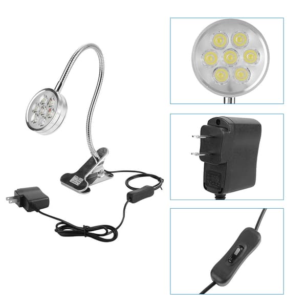 LED-maskinarbeidslys Svanehalsklips/Fast baseklemmebryterlampe (#08)