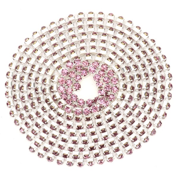 2,8 mm DIY Diamant Mesh Wrap Rulle Blanke Krystal Rhinestones Bånd Dekoration (Lyselilla)