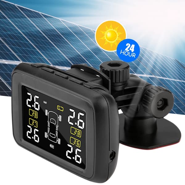 U901L-WF Solcellsdriven Trådlöst TPMS Däcktrycksövervakningssystem med 4 Externa Sensorer