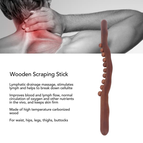 2 st träskrapsticka 10 massagepunkter stor kontakt trä Gua Sha stick för rygg ben höft