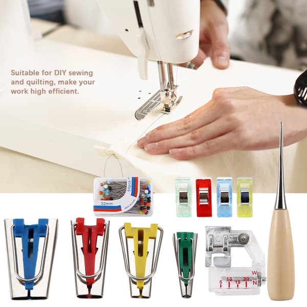 DIY syning quiltebinding værktøjssæt stof skråbånd maker mappe kit (A)