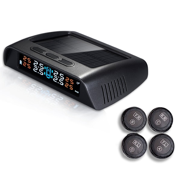 USB Laddningsbar Solcellsbil TPMS Trådlöst Däcktryck HD Digital Display Automatisk Alarmverktyg