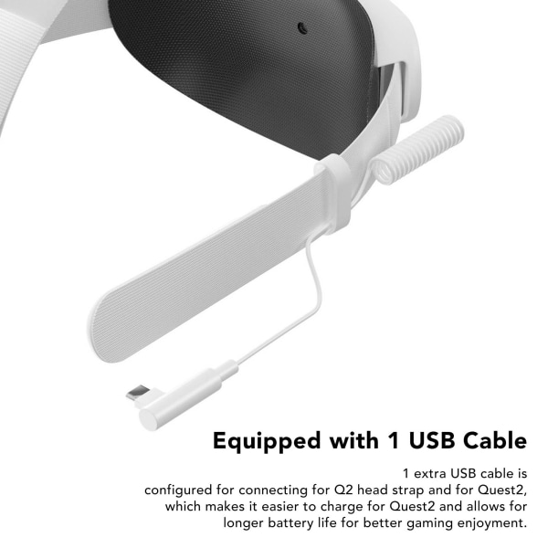VR-huvudbandsförlängning 3,5 till 4 timmars speltid VR-laddningsband med 6000 mAh batteripaket för Oculus Quest 2