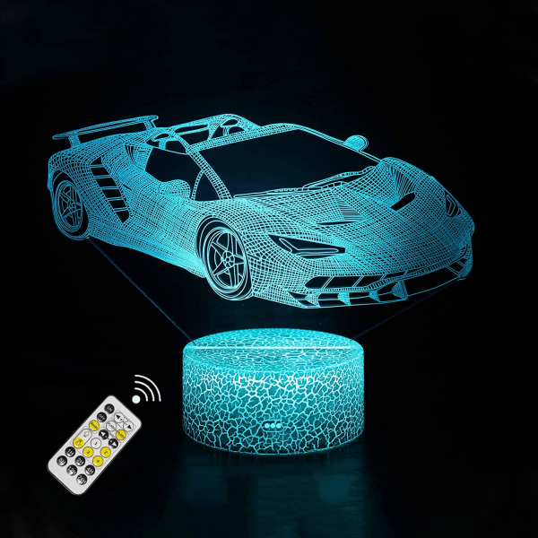Bil 3D Night Light Bilar för pojkar Barn 3D Lamp Lights Xmas Gi