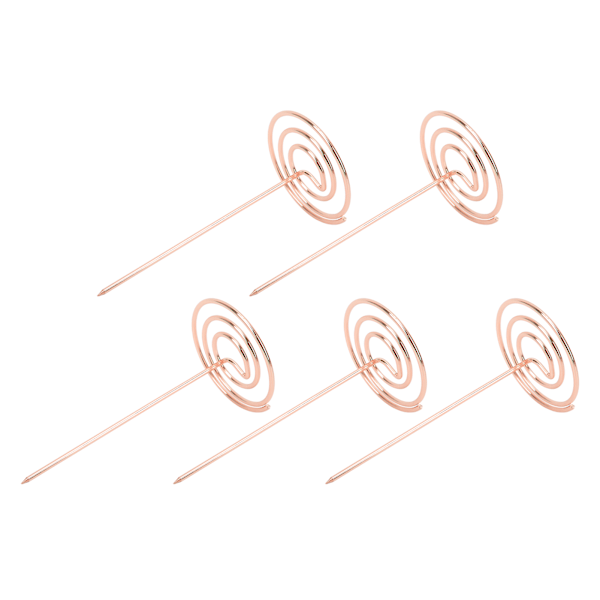 5PCS Kvitteringsholder Slitasjebestandig Anti-korrosjon Resirkulerbar Sjekkspindel for Kontor KjøkkenRose Gull