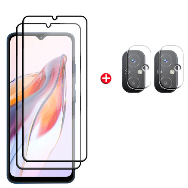 6-i-1 För Redmi 12C Glas För Xiaomi Redmi 12C Härdat Glas Full Cover 9H HD Skärmskydd För Redmi 12 C 12C Lins Glas